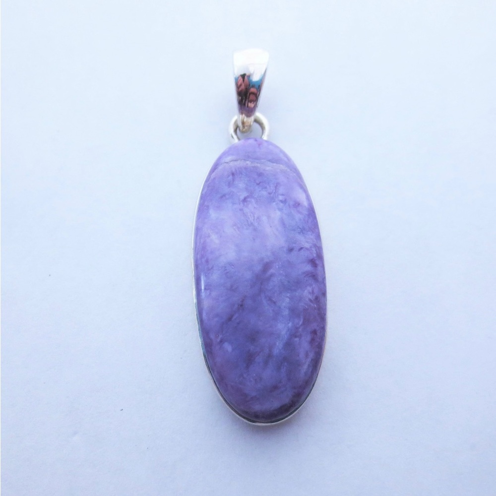 Charoite Purple Gemstone Sterling Silver Pendant EE Designs